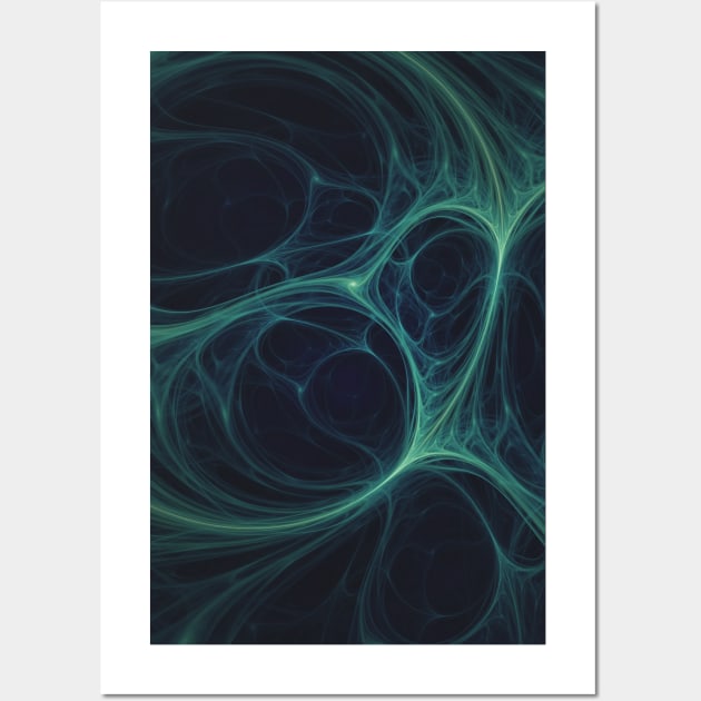 Dark Emerald Green Web. Digital Abstract Art Wall Art by love-fi